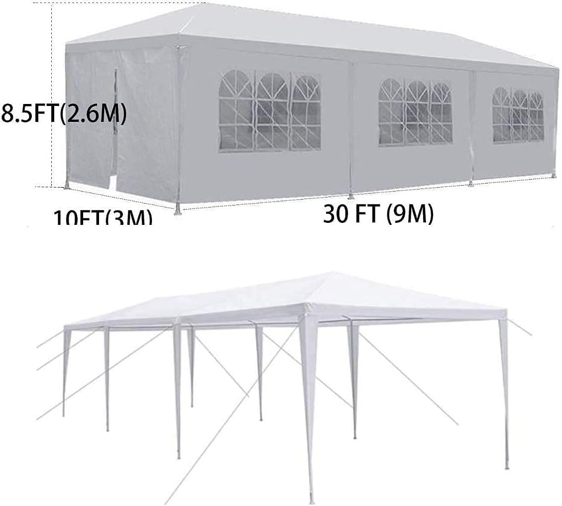 Meet perfect – Carpa de 10 pies x 30 pies  3.04 x 9.14 metros para exteriores, tienda de campaña de almacenamiento refugio pabellón a prueba de