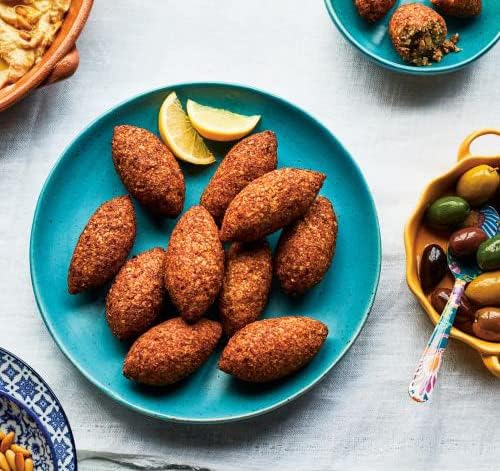Kibbeh – Molde para hacer rollos de albóndigas, herramienta de prensa manual para hacer pastel de carne, 4 rejillas de 2.8 in, tamaño grande, hecha