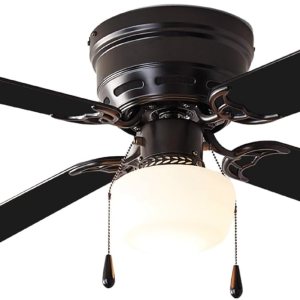 FrysKy Ventilador de techo interior de 42 pulgadas con kit de luz, negro, 4 cuchillas, flujo de aire inverso FrysKy Ventilador de techo interior de 42 pulgadas con kit de luz, negro, 4 cuchillas, flujo de aire inverso