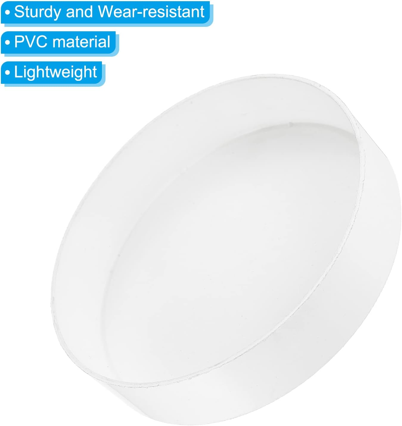 PATIKIL 3.5 pulgadas de PVC de tubería de tubería de montaje, paquete de 3 enchufes de acoplamiento de enchufe de grado para muebles, para