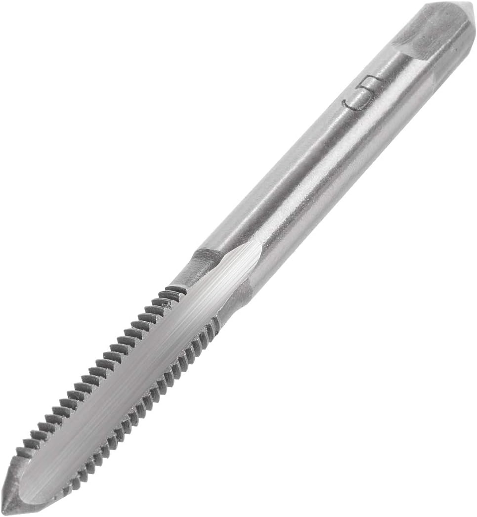 YXQ M5 x 0.031 in Máquina de grifo HSS Métrica Mano Derecha Rosca 3 Grifos de flauta recta y enchufe, 4 piezas