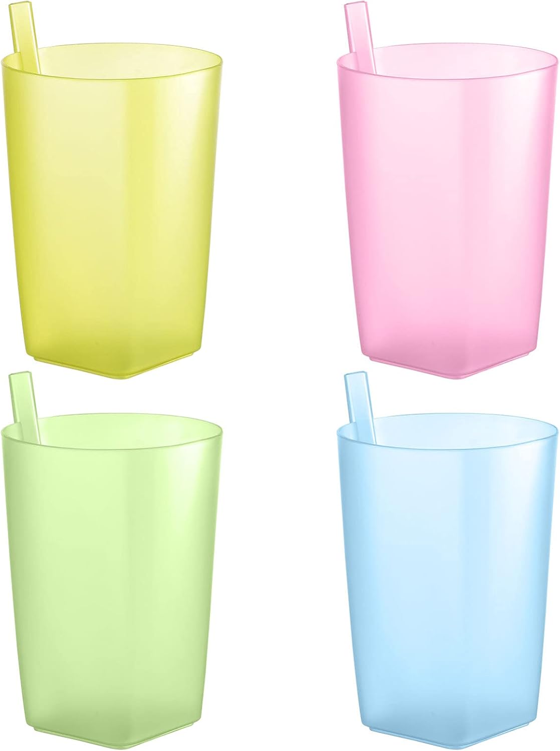 Sippy Cup – 4 vasos para sorber para niños pequeños con popote integrado