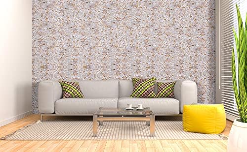 10 hojas de decoración de pared para despegar y pegar, azulejos para dormitorio y baño, madreperla (colorido, 11.8 x 11.3 pulgadas)