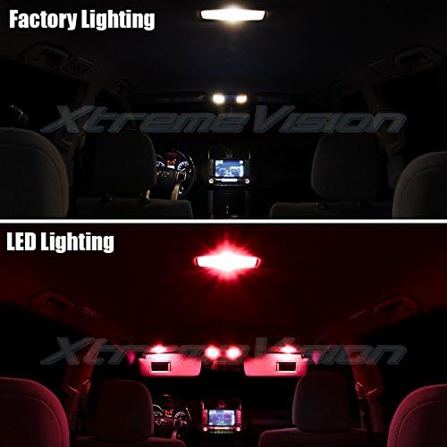 XtremeVision LED interior para Mitsubishi Evo Lancer 2007-2015 (8 piezas) kit de LED interior rojo + herramienta de instalación