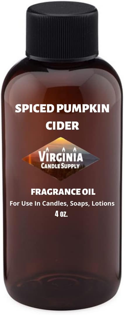 Aceite de fragancia de sidra de calabaza especiada (botella de 4 onzas) para hacer velas, hacer jabón, hacer tartas, aerosoles de habitación,