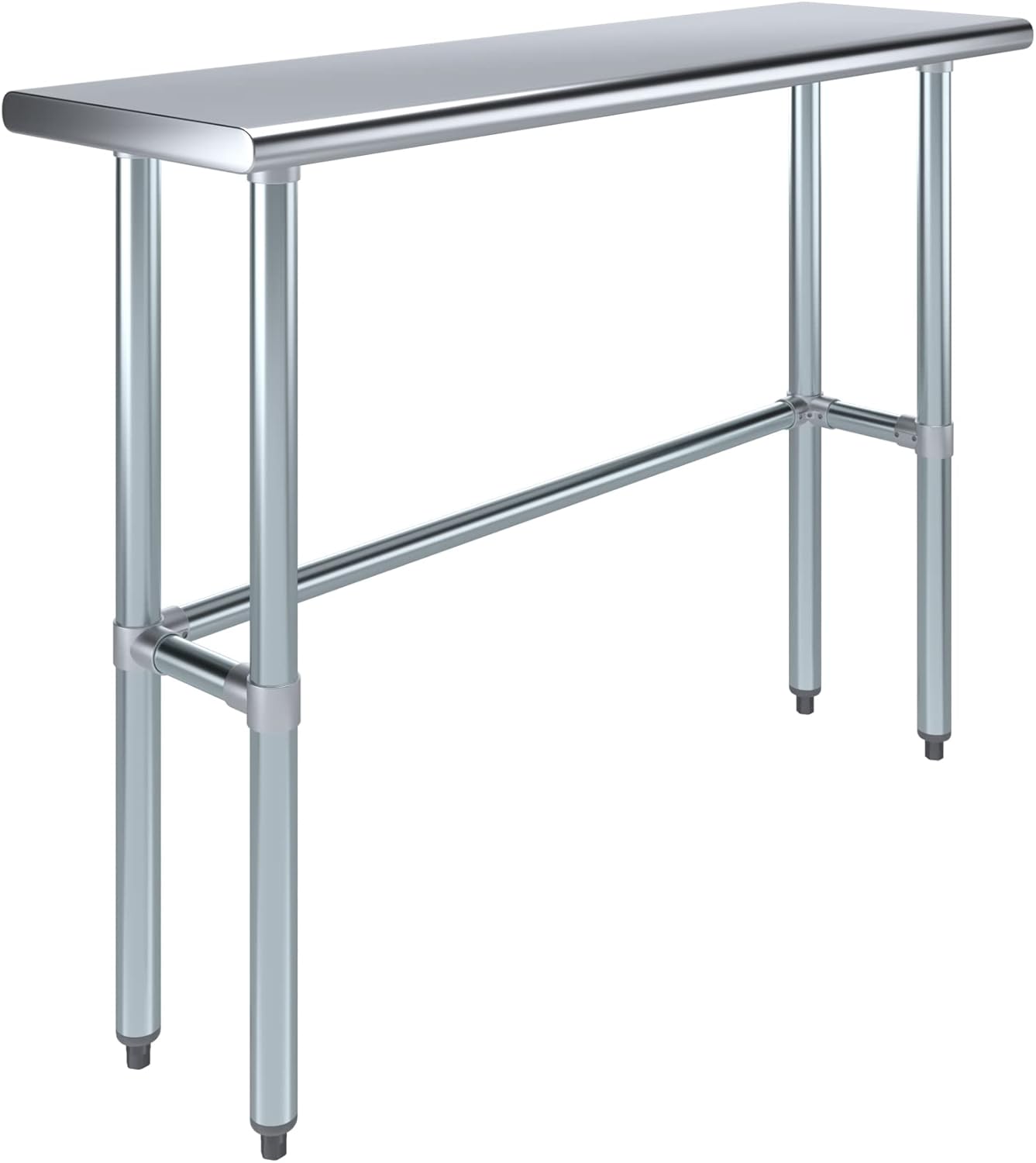 Mesa de trabajo de acero inoxidable de base abierta de 14 x 48 pulgadas  Residencial y comercial  Preparación de alimentos  Estación de trabajo