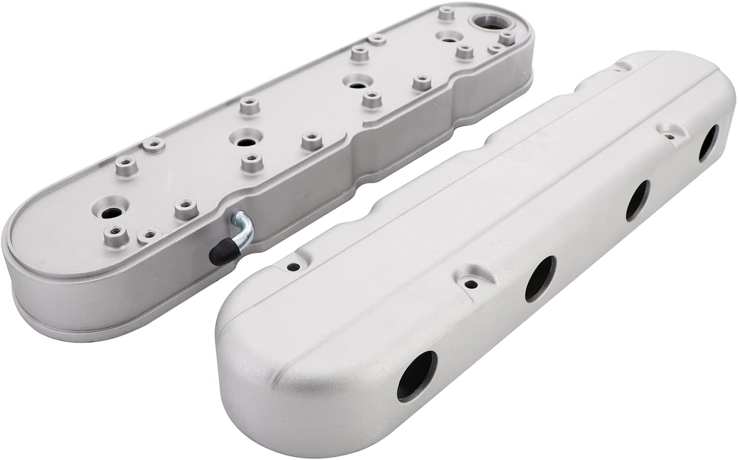 LS – Cubiertas de válvula de aluminio fundido liso con soportes de bobina y cubiertas compatibles con Che-vy Small Block SB V8 293 325 376 427,