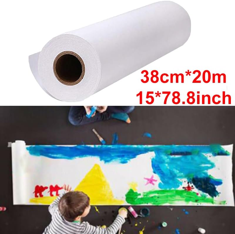 Rollo de papel de caballete  15.0 in* 65.6 ft papel reciclable y manualidades para pinturas, arte de pared, papel de caballete, papel de tablero de