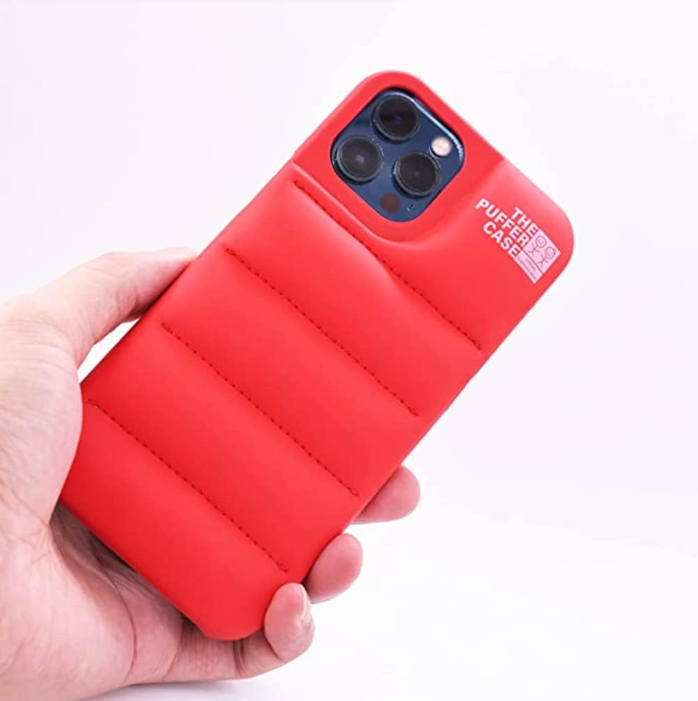 Funda acolchada para iPhone 11 de 6.1 pulgadas. Funda protectora 3D de plumón suave al tacto suave forro de microfibra antiarañazos de alta