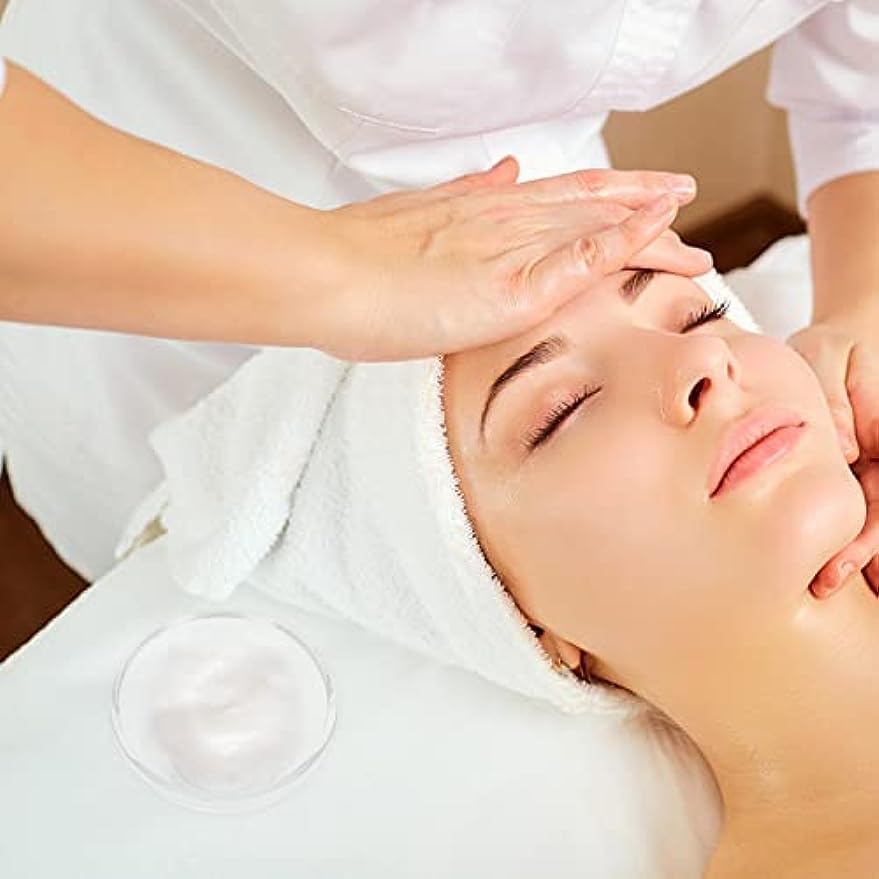 RCFINE Cuenco facial para cosméticos, cuenco de vidrio transparente, cuenco de mezcla de bricolaje para el hogar, salón, spa, aplicador de piel