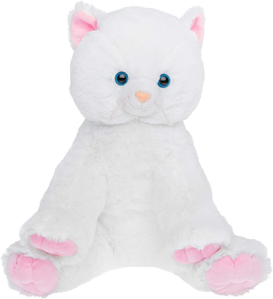 Peluche de gato blanco feliz de 16 pulgadas – We Stuff ‘Em…You Love ‘Em