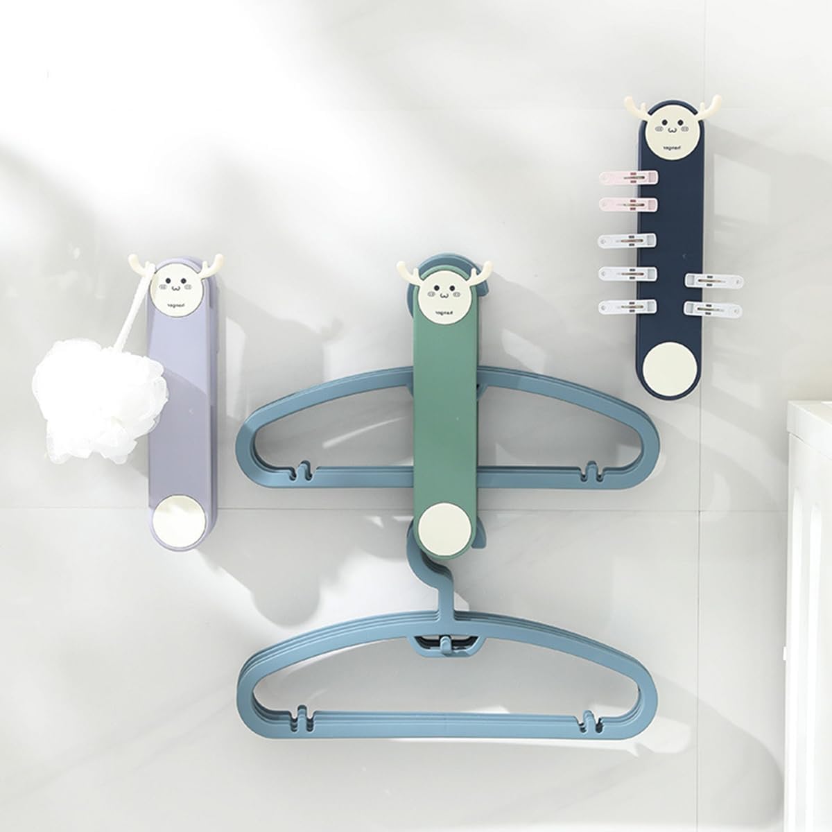 Organizador de colgar para montar en la pared, estante de almacenamiento expandible para ropa, sin taladrar, ahorro de espacio, soporte plegable