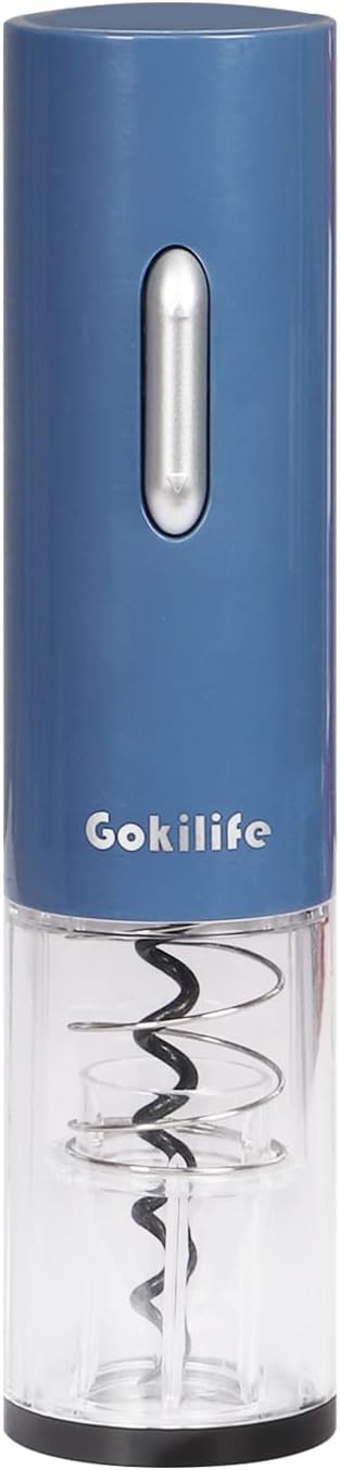 Gokilife Abridor eléctrico de vino  Abridor de sacacorchos eléctrico automático de botellas de vino con cortador de papel de aluminio, botón de un