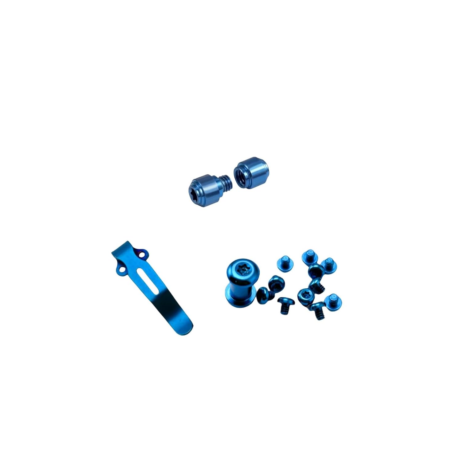 1 clips de bolsillo de transporte profundo de acero inoxidable + juego de tornillos de titanio + juego de tornillos de pulgar para cuchillos 535