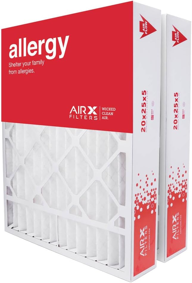 AIRx Filters – Filtro de aire MERV 11 HVAC de 20 x 25 x 5 pulgadas para calefactor de aire acondicionado Honeywell FC100A1037 FC35A1027 CF200A1016,