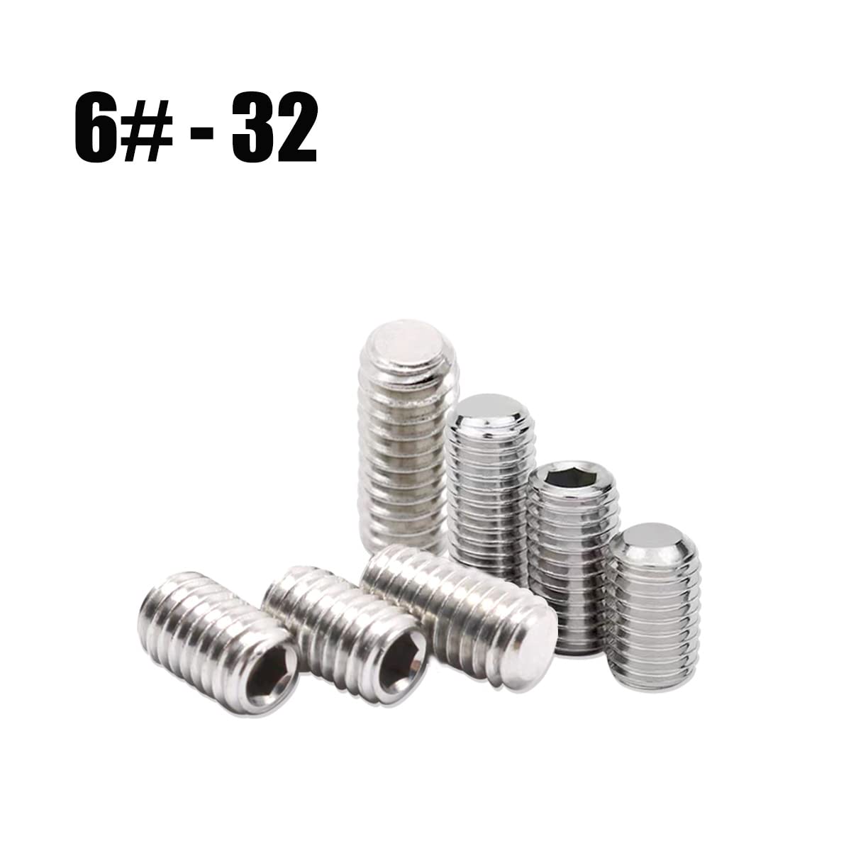 6#-32 x 38 Tornillos de casquillo de zócalo, pernos de acero inoxidable 304 UNC 6#-32 Juego de llaves hexagonales de acero inoxidable 6#-32 Tornillo