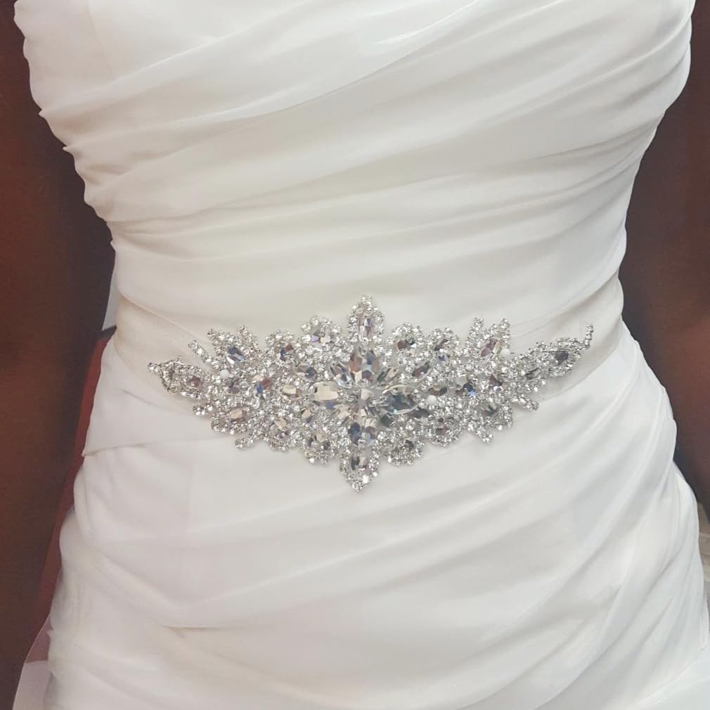 Cinturón de diamantes de imitación de perlas de cristal nupcial Faja de boda Recorte de cuentas de mujeres Vestidos Sash