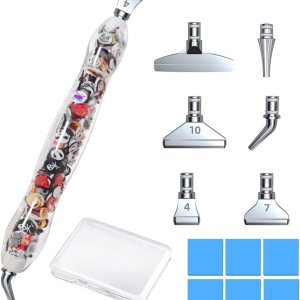 Juego de bolígrafos de punta de acero inoxidable con punta de acero inoxidable de metal plateado, pintura de diamante, kit de accesorios con Juego de bolígrafos de punta de acero inoxidable con punta de acero inoxidable de metal plateado, pintura de diamante, kit de accesorios con