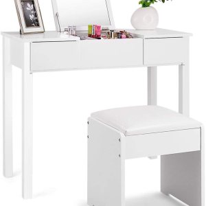 Casart Tocador de baño con espejo abatible, 2 cajones, 3 organizadores extraíbles (blanco) Casart Tocador de baño con espejo abatible, 2 cajones, 3 organizadores extraíbles (blanco)