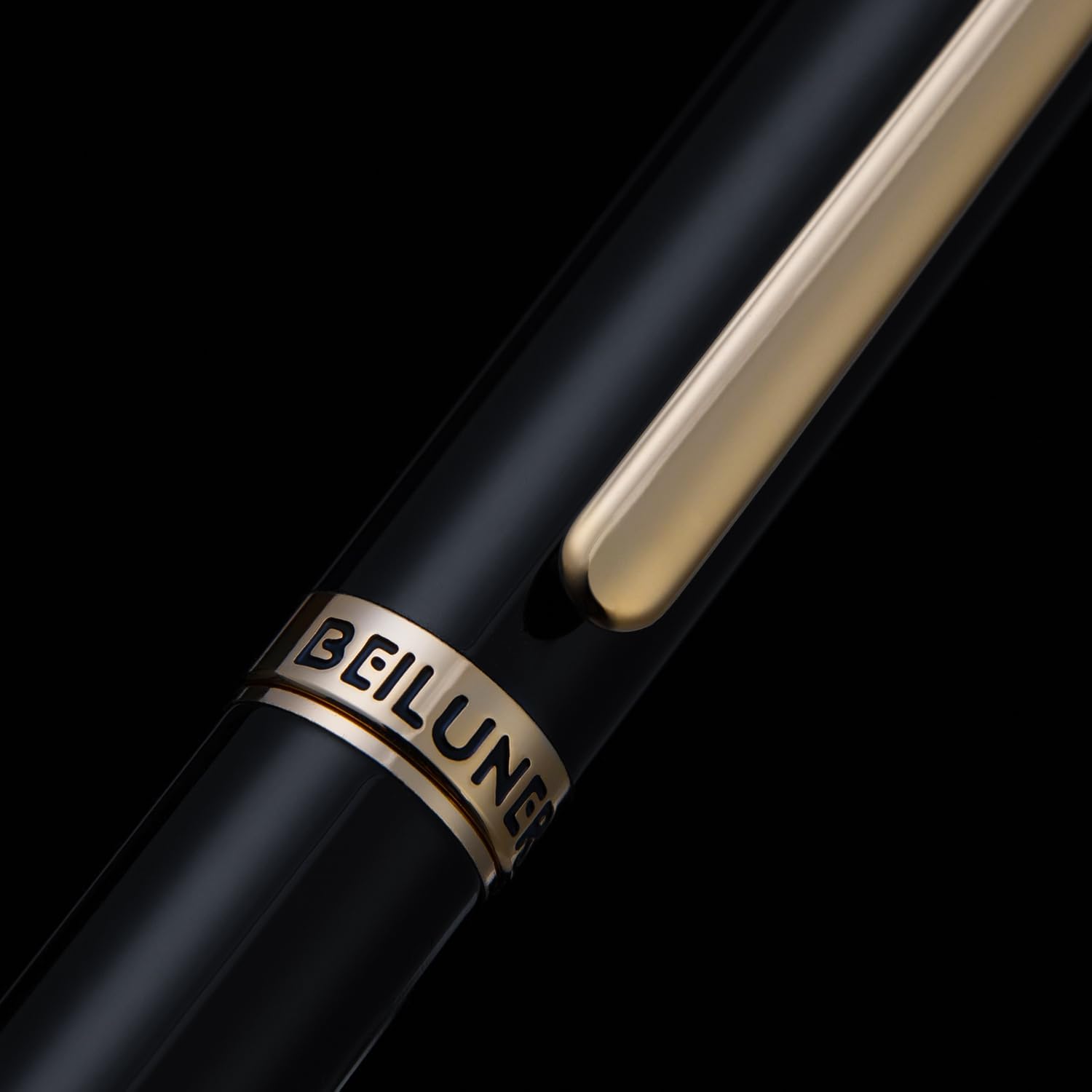 Pluma estilográfica de lujo lacada con piano, borde de oro de 24 quilates, punta fina, convertidor de tinta Schneider de Alemania y 6 cartuchos de