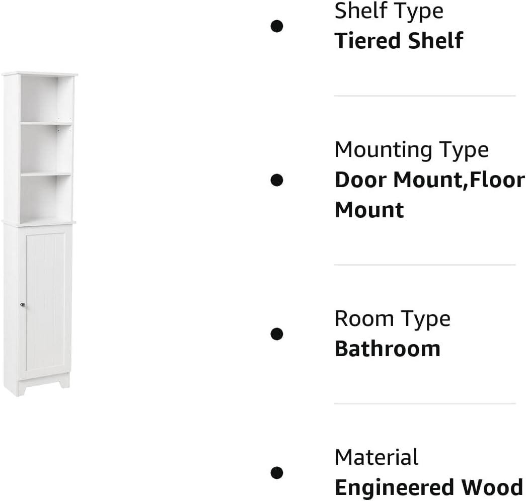Mainstays White – Torre de lino para almacenamiento de baño