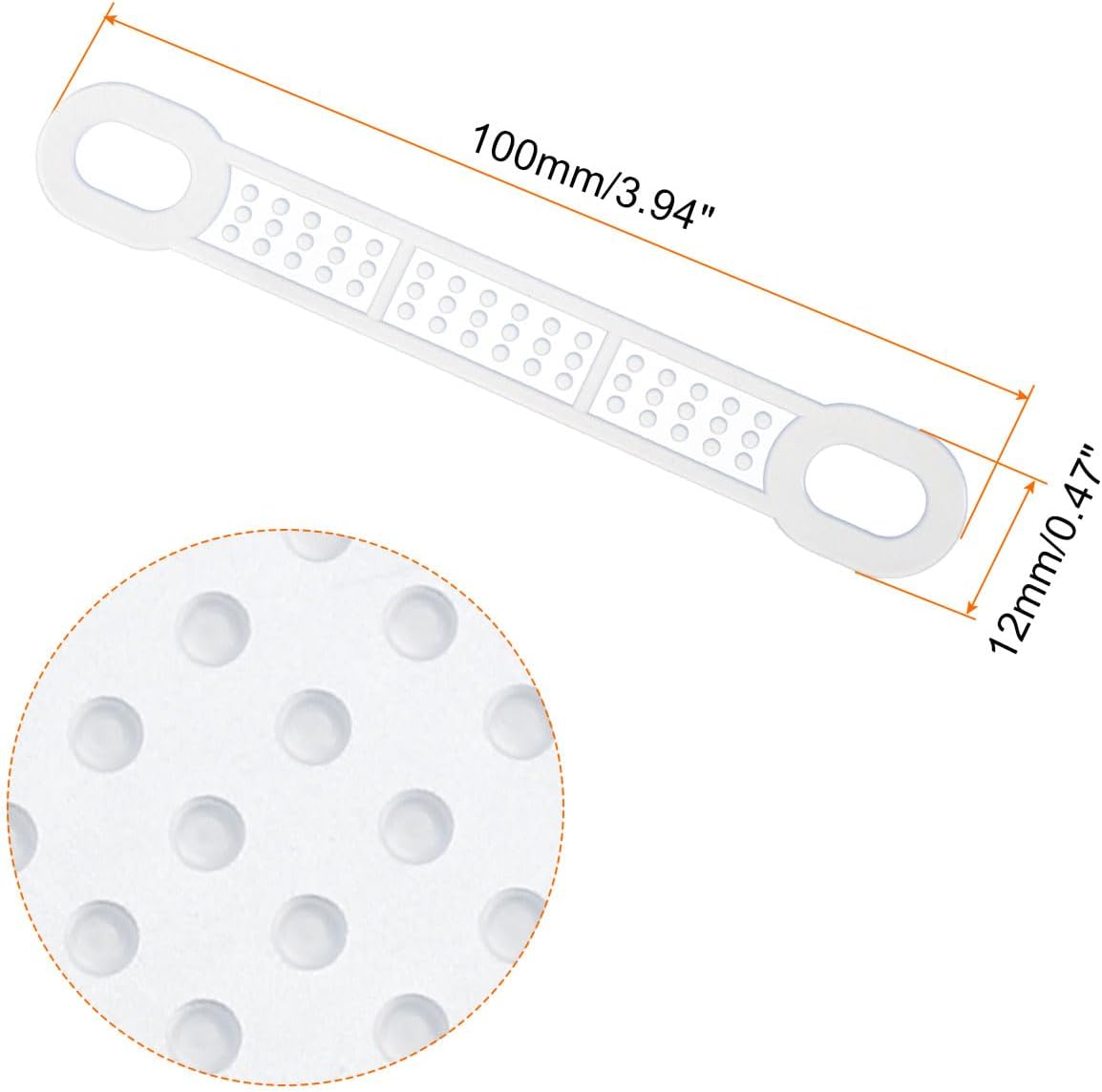 uxcell 100 tiras adhesivas de silicona antideslizantes para colgar ropa para perchas de madera y plástico, transparentes (3.94 x 0.47 pulgadas)