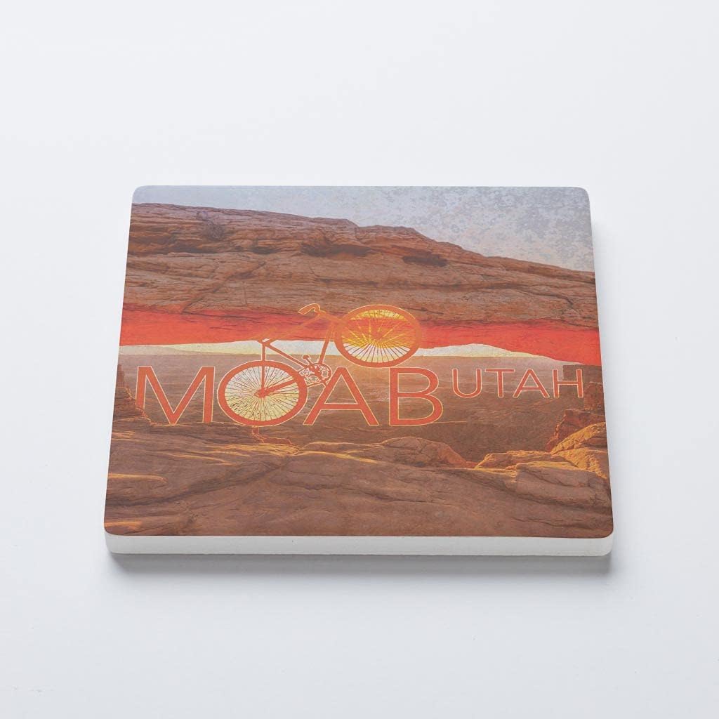 Moab, Utah, Joyride Home Decor – Posavasos de cerámica individual, cuadrado individual de 4 pulgadas, parte trasera de corcho antideslizante,