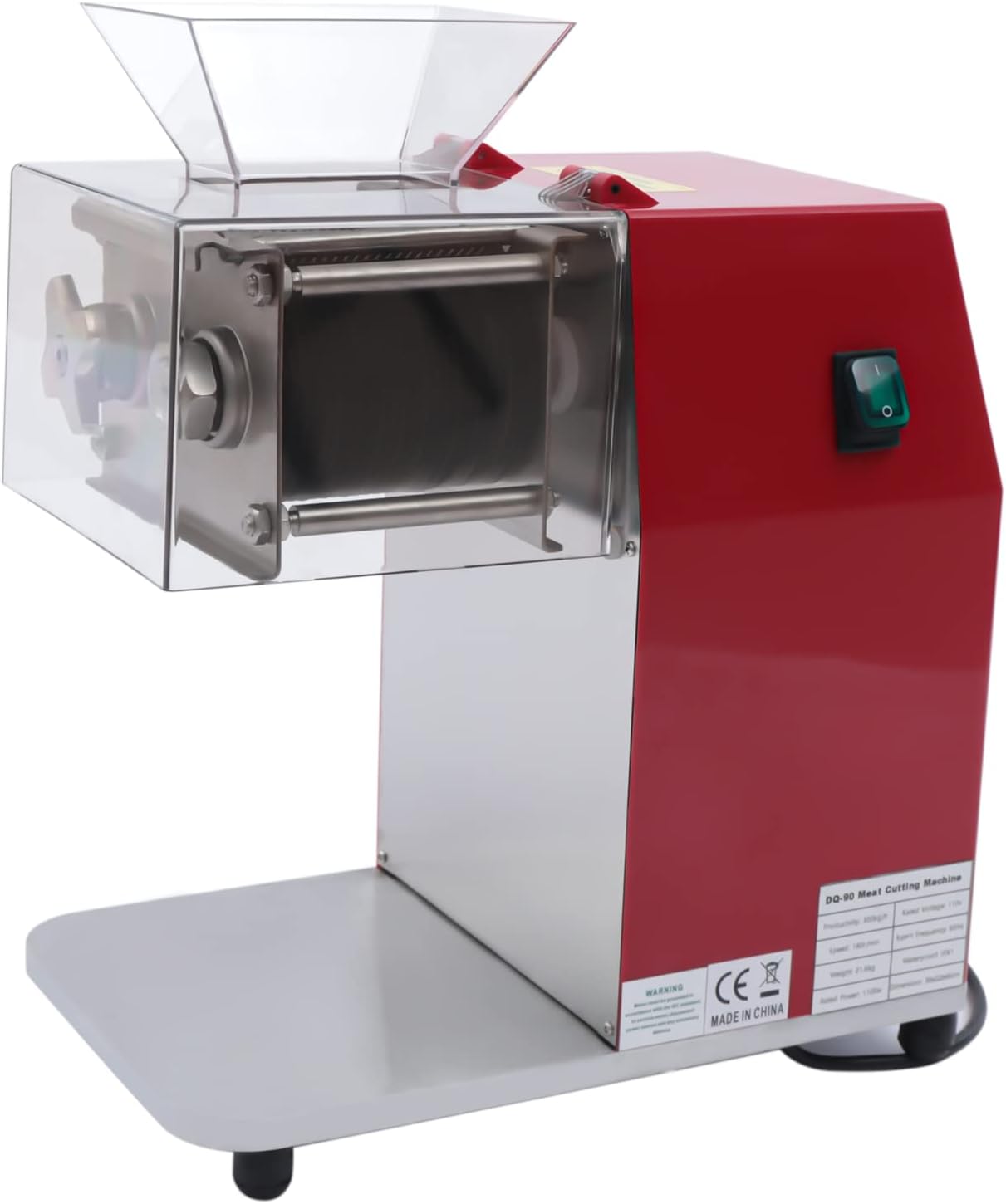 Máquina de corte de carne comercial, cortador de carne eléctrico de 1100 W, máquina trituradora de carne de acero inoxidable, trituradora de carne
