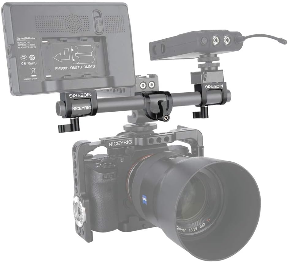 NICEYRIG Abrazadera de varilla de 0.591 in, soporte de varilla individual para sistema de soporte de riel de 0.591 in, montaje EVF, luz LED,