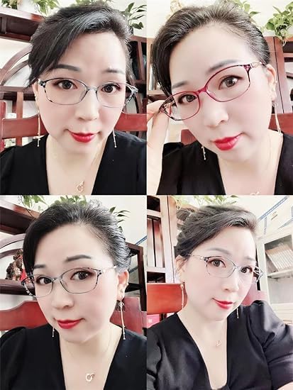 Gafas de lectura ligeras de metal antiluz azul para mujer