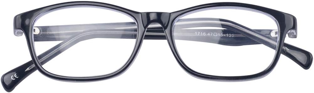 ALWAYSUV Lentes de bloqueo de luz azul para niños y adolescentes con lente transparente UV400 con corte antirreflejos, lentes de lectura para