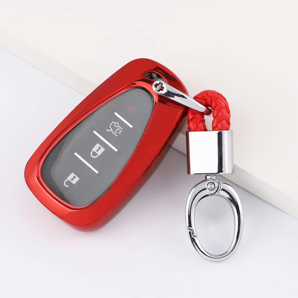 1797 Funda roja para llavero para Chevy Chevrolet Malibu Cruze Equinox Camaro Blazer Traverse Sonic Spark Trailblazer Bolt Trax Car Key Chain Case