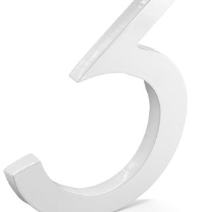 Montague Metal Products MHN-04-F-WE1-3 Números de casa de dirección flotantes modernos de aluminio cepillado sólido, 4 pulgadas, blanco con Montague Metal Products MHN-04-F-WE1-3 Números de casa de dirección flotantes modernos de aluminio cepillado sólido, 4 pulgadas, blanco con