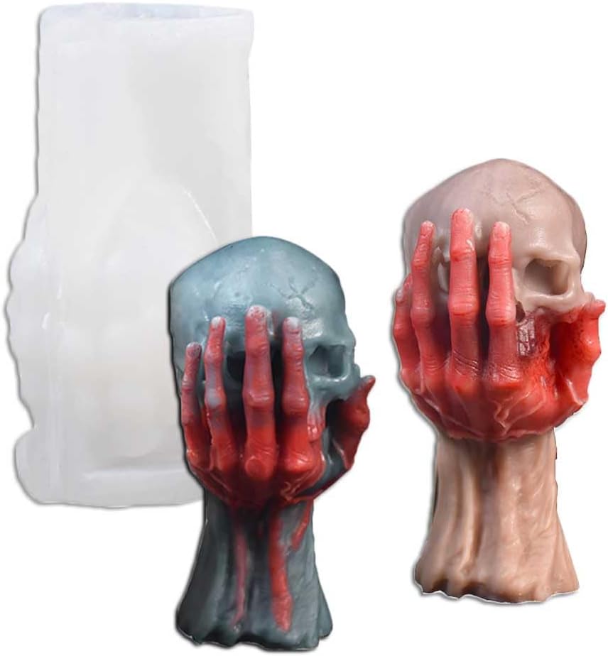 Moldes de silicona con forma de calavera para hacer velas, resina, velas de aromaterapia, jabón de cera hecho a mano, decoración del hogar,