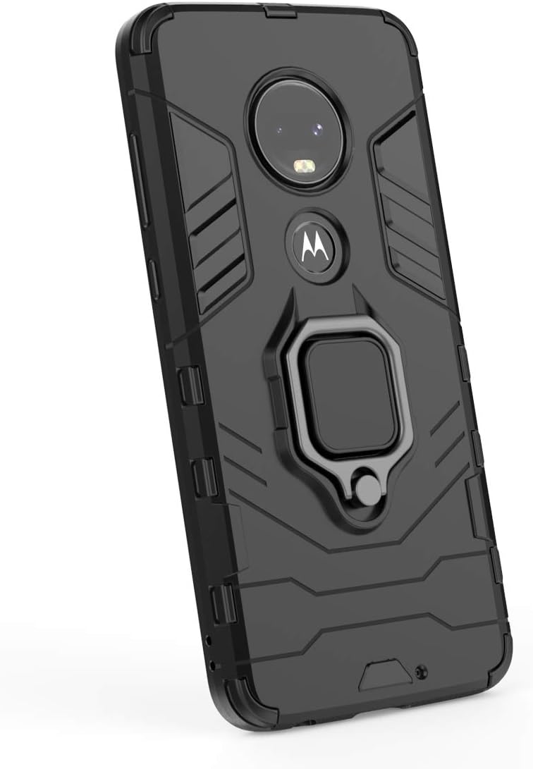 Funda para teléfono Moto G7G7+Revvlry Plus con protector de pantalla de vidrio templado y soporte para anillo, accesorios delgados para celdas duras