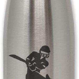 LaserGram Botella de agua de acero inoxidable de una sola pared, jugador de críquet, grabado personalizado incluido LaserGram Botella de agua de acero inoxidable de una sola pared, jugador de críquet, grabado personalizado incluido