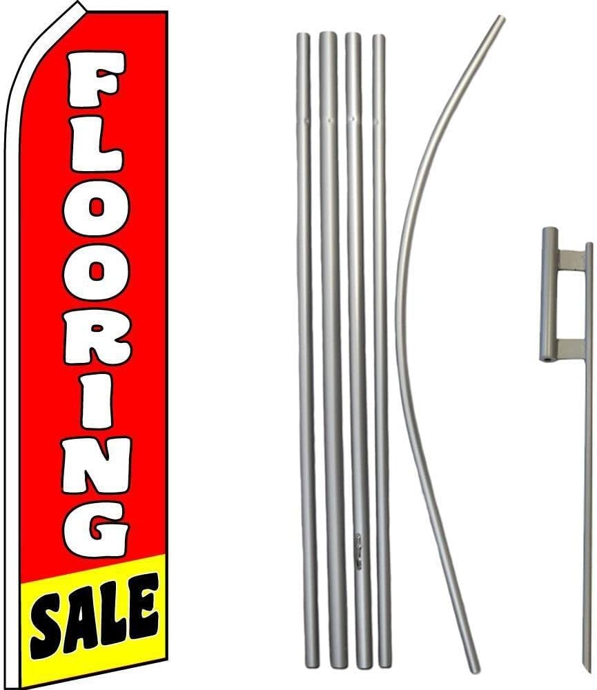 Premium Flooring RedSwooper Flag & 16ft Flagpole KitGround