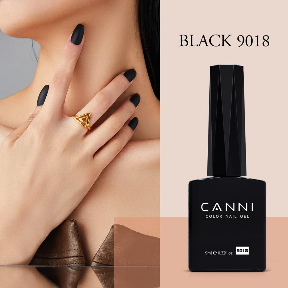CANNI Juego de 2 esmaltes de uñas de gel blanco y negro sin hema, kit de esmalte de gel blanco y negro, kit de manicura de gel de uñas LED para