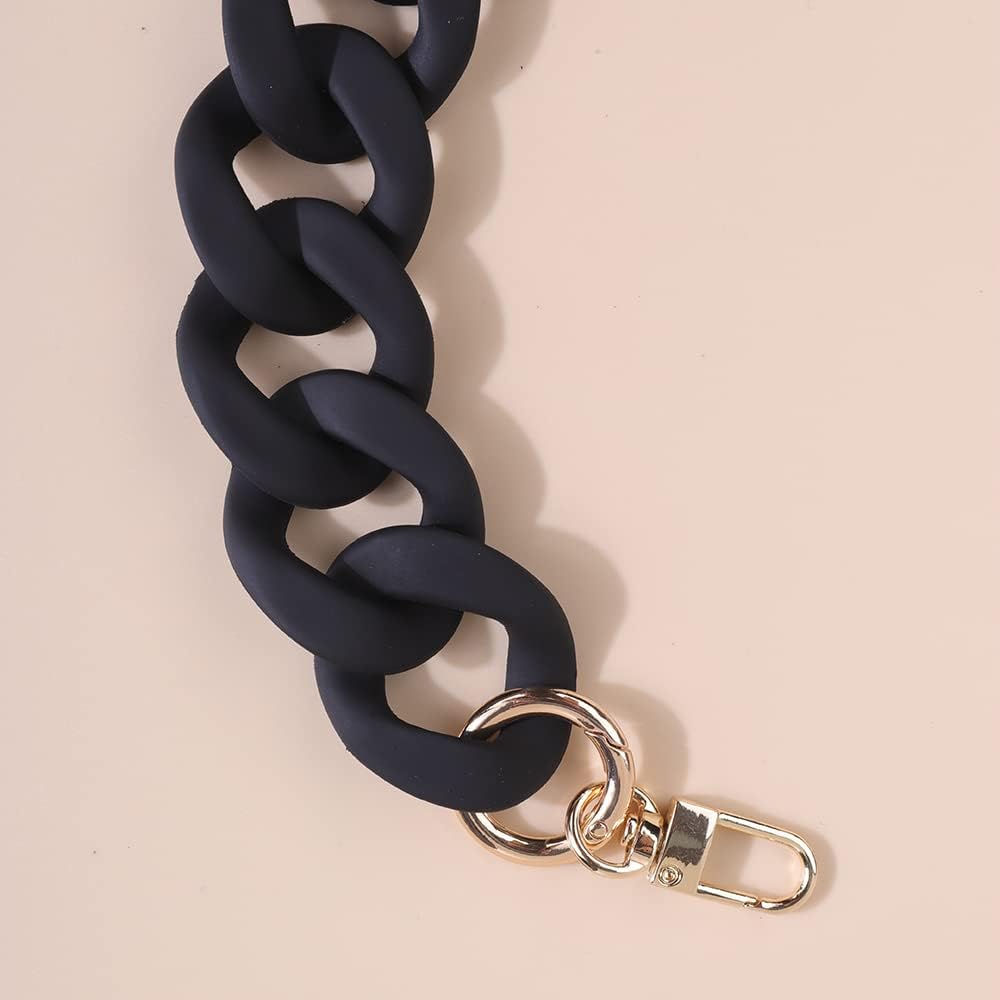 Correas de acrílico para bolsa, cadenas gruesas, correa de cadena plana, correas de asa de bolsa, cadena de repuesto para bolsos de mujer
