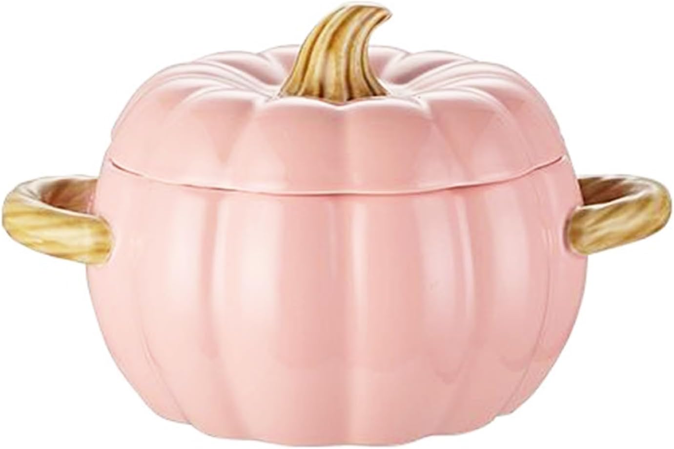 Olla de horno holandés con tapa, cacerola de postre de cerámica de calabaza, mini plato para hornear, lindo cuenco de calabaza, olla de cerámica
