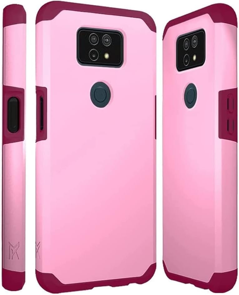 TJS Funda compatible con AT&T Maestro Max, funda Cricket Ovation 2 (2 versión), funda híbrida de doble capa a prueba de golpes, protección contra