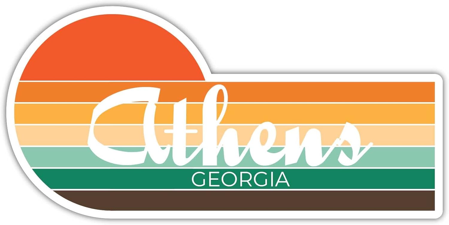 Athens Georgia – Imán para nevera (4 x 2.25 pulgadas), diseño estético retro vintage de los años 70