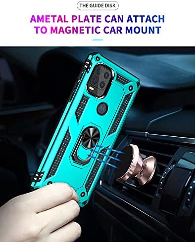 Androgate Funda compatible con Moto G Stylus 5G con protector de pantalla HD, soporte de anillo de grado militar, soporte para automóvil, prueba de