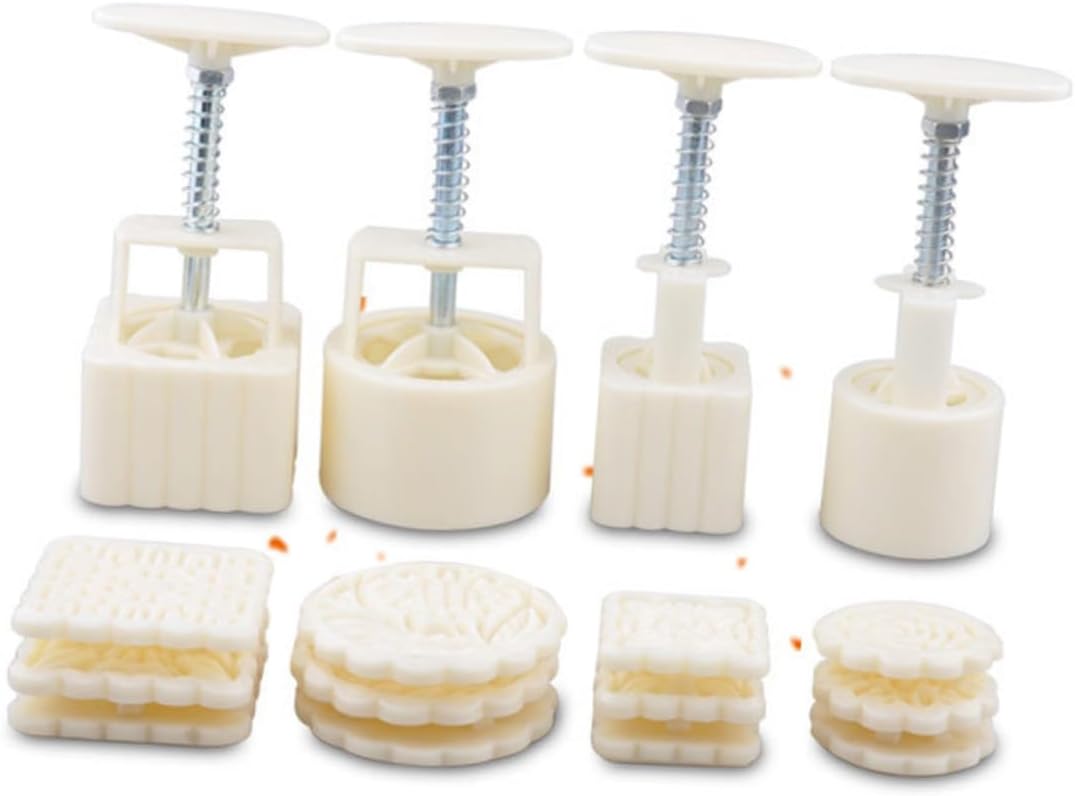 HOMSFOU 32 piezas de prensa de galletas de pastel de flores, decoración de bricolaje pastel de luna de rosa, molde de postre de flores, prensa de