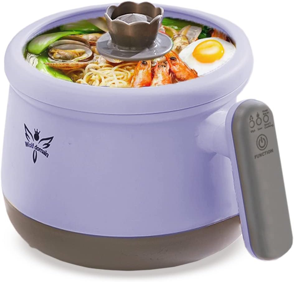 Shabu Shabu Shabu – Olla eléctrica multifunción automática inteligente de 1.8 L, mini olla antiadherente con control multipotencia, cocina eléctrica