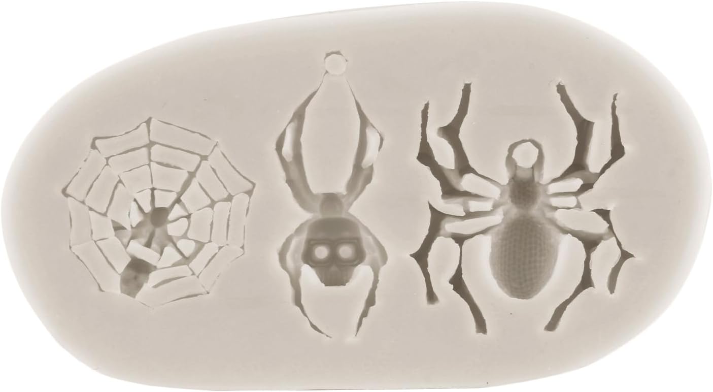 Moldes para fondant de Halloween, molde de silicona para calabaza, hueso de mano, murciélago, fantasma, araña, chocolate para fiesta de Halloween,