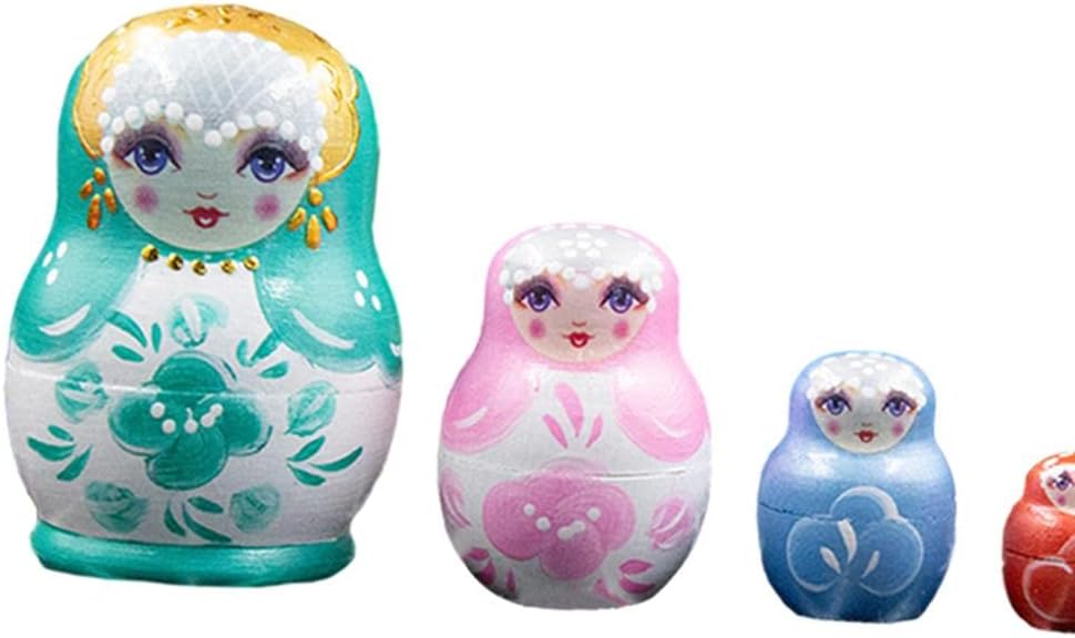 Muñeca de anidación rusa tradicional de moda Matryoshka Juguetes para niños Regalo Decoración de habitación de cumpleaños – Verde