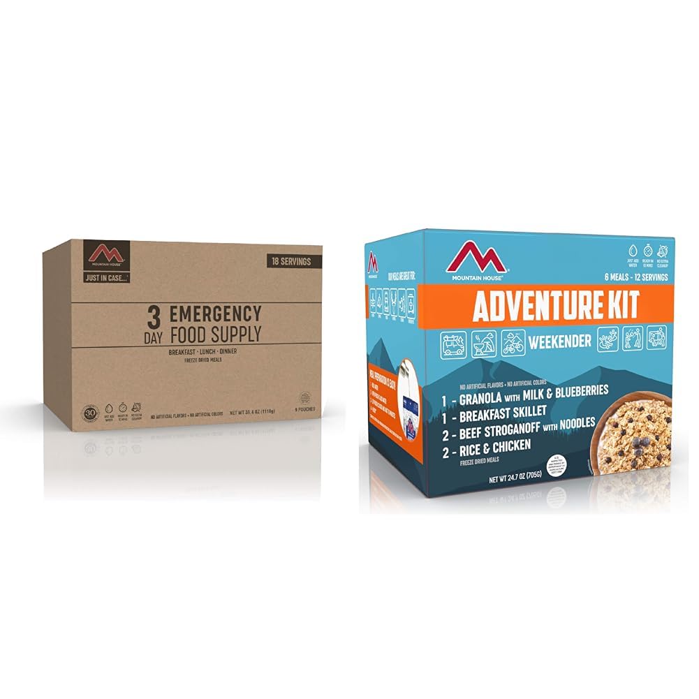Mountain House Suministro de alimentos de emergencia de 3 días  Alimentos liofilizados de supervivencia y emergencia  Kit de 18 porciones y de fin