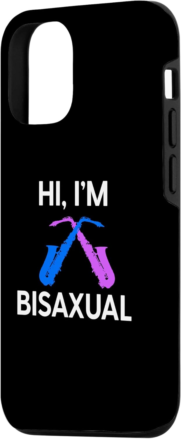 iPhone 14 Pro Hi I’m Bisaxual Saxophone Funny Bi Pride Colors LGBT Humor Case