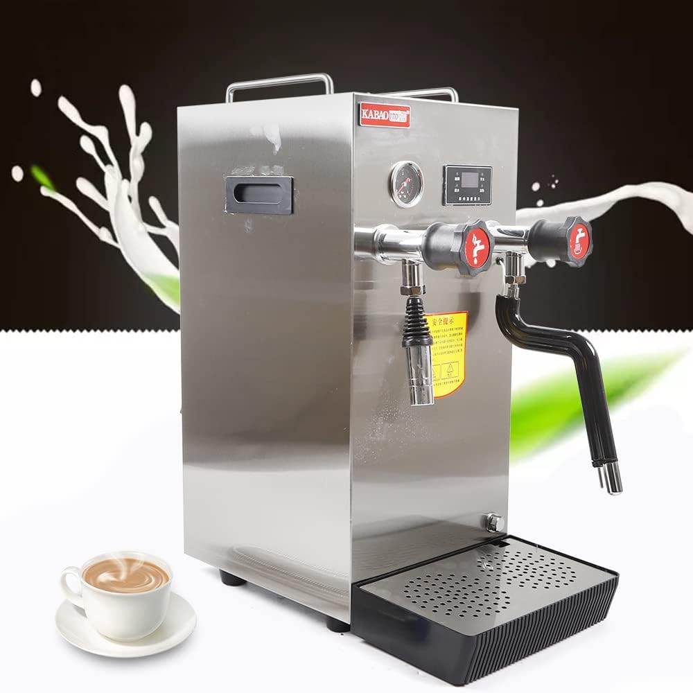 Espumador de leche multifuncional comercial, espumador automático de agua hirviendo a vapor de 8 l, espumador de vapor de acero inoxidable,